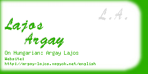 lajos argay business card